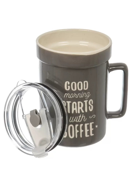 Good Morning begins with coffee Ceramic mug