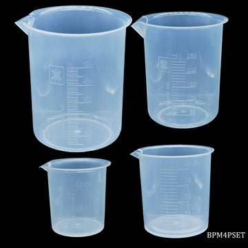 Beaker Plastic Measuring 50/100/250/500ML BPM4PSET(JG)