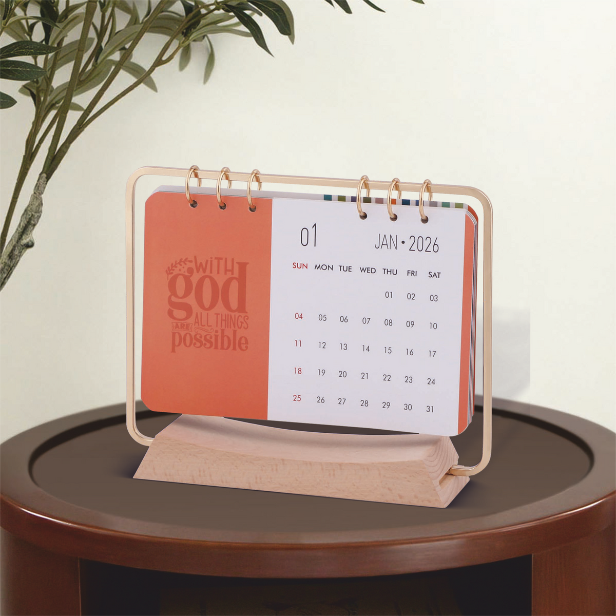 Table Calender Frame Wooden Table Calendar Metal Frame