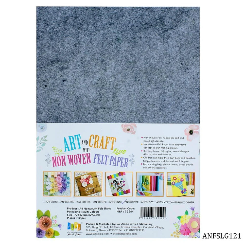 A4 Nonwoven Felt Sheet Light Grey