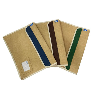 Jute Document Bag, FC Size – Eco-Friendly File with Velcro Closure & Cotton Edge Binding | JT553