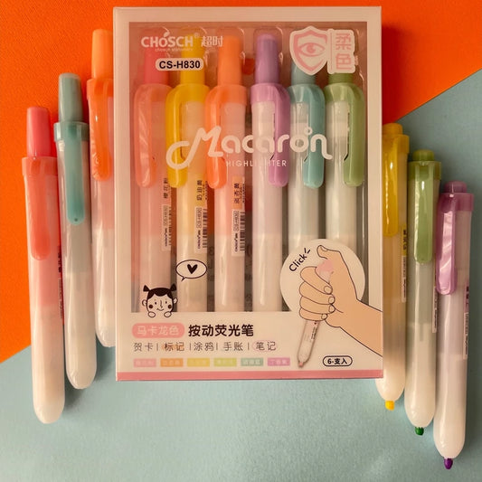 Macaron Highlighter Pen CS-H830 Set of 6 (RN)