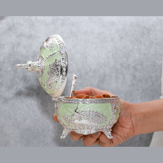 Elegant Peacock Design Dry Fruit Jar